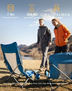 King Camp Krzesło Turystyczne Kempingowe Wędkarskie Składane KING CAMP Cyan Wysokie 7