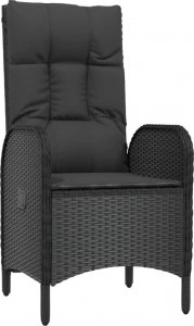 vidaXL 9-cz. zestaw mebli ogrodowych z poduszkami, czarny, rattan PE 6