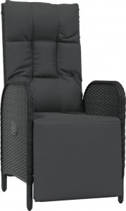 vidaXL 9-cz. zestaw mebli ogrodowych z poduszkami, czarny, rattan PE 7