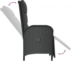 vidaXL 7-cz. zestaw mebli ogrodowych z poduszkami, czarny, polirattan 6