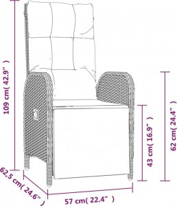 vidaXL 7-cz. zestaw mebli ogrodowych z poduszkami, czarny, polirattan 9
