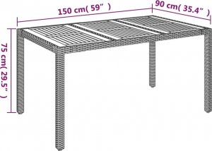 vidaXL 7-cz. zestaw mebli ogrodowych z poduszkami, czarny, polirattan 10