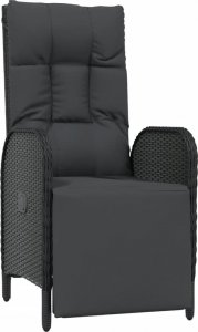 vidaXL 7-cz. zestaw mebli ogrodowych, poduszki, czarno-szary rattan PE 5