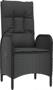 vidaXL 5-cz. zestaw mebli ogrodowych z poduszkami, czarny, polirattan 5