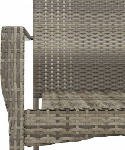 vidaXL 7-cz. zestaw mebli ogrodowych z poduszkami, szary rattan PE 8