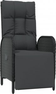 vidaXL 5-cz. zestaw mebli ogrodowych z poduszkami, czarny, polirattan 5