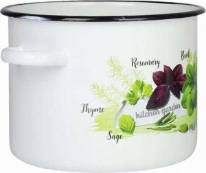 Emalia Rybnik Garnek emaliowany Zioła Biały 5,5 l 2