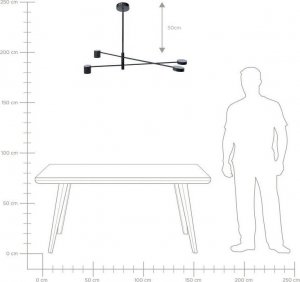 Lampa wisząca Beliani Lampa wisząca 4 - punktowa metalowa czarna BANDON 4