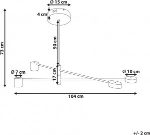 Lampa wisząca Beliani Lampa wisząca 4 - punktowa metalowa czarna BANDON 9