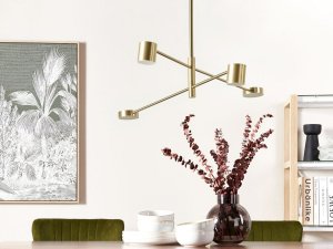 Lampa wisząca Beliani Lampa wisząca 4 - punktowa metalowa złota BANDON 3