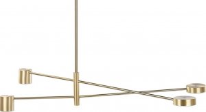 Lampa wisząca Beliani Lampa wisząca 4 - punktowa metalowa złota BANDON 4
