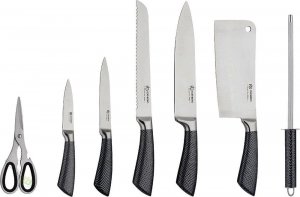 Elitehoff Noże kuchenne w bloku Elitehoff E 6262 stalowe + stojak zestaw noży szare 2