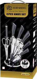 Elitehoff Noże kuchenne w bloku Elitehoff E 6262 stalowe + stojak zestaw noży szare 3