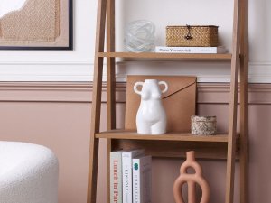 Beliani Wazon na kwiaty ceramiczny biały AIGIO 2