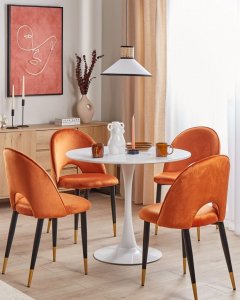 Beliani Wazon na kwiaty ceramiczny biały AIGIO 3