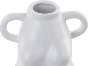 Beliani Wazon na kwiaty ceramiczny biały AIGIO 5