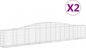 vidaXL vidaXL Kosze gabionowe, 2 szt, 400x30x60/80 cm, galwanizowane żelazo 2