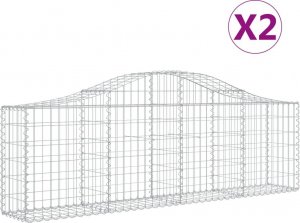 vidaXL vidaXL Kosze gabionowe, 2 szt, 200x30x60/80 cm, galwanizowane żelazo 2