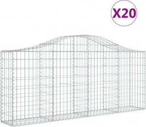 vidaXL vidaXL Kosze gabionowe, 20 szt, 200x30x80/100 cm, galwanizowane żelazo 2