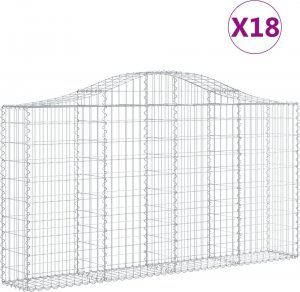 vidaXL Kosze gabionowe, 18 szt, 200x30x100/120cm, galwanizowane żelazo 2
