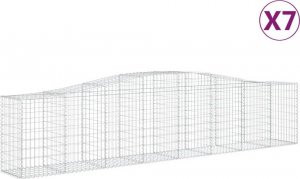 vidaXL Kosze gabionowe, 7 szt, 400x50x80/100 cm, galwanizowane żelazo 2