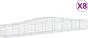 vidaXL Kosze gabionowe, 8 szt, 400x50x40/60 cm, galwanizowane żelazo 2