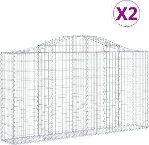 vidaXL vidaXL Kosze gabionowe, 2 szt, 200x30x100/120 cm, galwanizowane żelazo 2