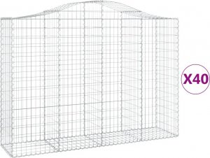 vidaXL vidaXL Kosze gabionowe, 40 szt, 200x50x140/160cm, galwanizowane żelazo 2