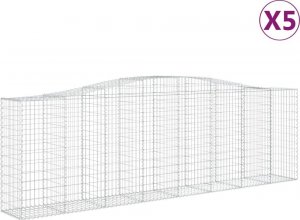 vidaXL vidaXL Kosze gabionowe, 5 szt, 400x50x120/140 cm, galwanizowane żelazo 2