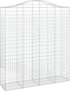 vidaXL Kosze gabionowe, 3 szt, 200x50x220/240 cm, galwanizowane żelazo 3