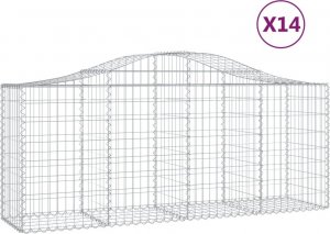 vidaXL vidaXL Kosze gabionowe, 14 szt, 200x50x80/100 cm, galwanizowane żelazo 2
