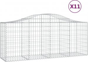 vidaXL vidaXL Kosze gabionowe, 11 szt, 200x50x80/100 cm, galwanizowane żelazo 2