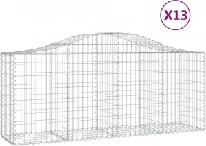 vidaXL vidaXL Kosze gabionowe, 13 szt, 200x50x80/100 cm, galwanizowane żelazo 2