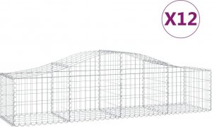 vidaXL vidaXL Kosze gabionowe, 12 szt, 200x50x40/60 cm, galwanizowane żelazo 2