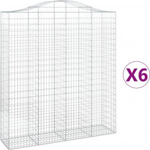 vidaXL vidaXL Kosze gabionowe, 6 szt, 200x50x220/240 cm, galwanizowane żelazo 2