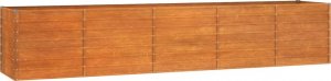 vidaXL Donica ogrodowa, szara, 400x80x77 cm, stal kortenowska 3