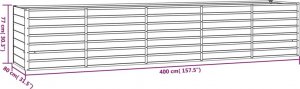 vidaXL Donica ogrodowa, szara, 400x80x77 cm, stal kortenowska 8