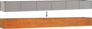 vidaXL Donica ogrodowa, szara, 480x80x45 cm, stal kortenowska 5