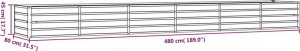 vidaXL Donica ogrodowa, szara, 480x80x45 cm, stal kortenowska 7