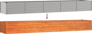 vidaXL Donica ogrodowa, szara, 400x80x45 cm, stal kortenowska 6