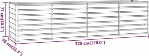 vidaXL Donica ogrodowa, szara, 320x80x77 cm, stal kortenowska 8