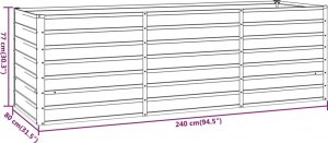 vidaXL vidaXL Donica ogrodowa, szara, 240x80x77 cm, stal kortenowska 8
