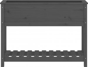 vidaXL Donica z półką, szara, 111,5x34,5x81 cm, lite drewno sosnowe 5