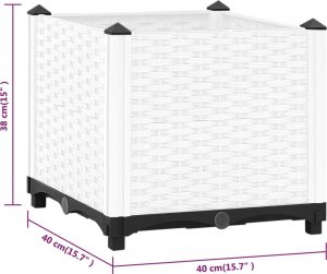 vidaXL vidaXL Donica do podwyższonej rabaty, 40x40x38 cm, polipropylen 7