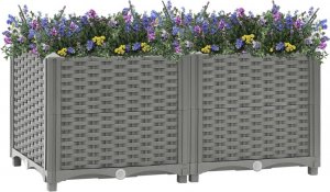 vidaXL vidaXL Donica do podwyższonej rabaty, 80x40x38 cm, polipropylen 2