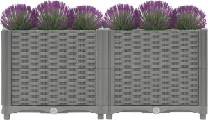 vidaXL vidaXL Donica do podwyższonej rabaty, 80x40x38 cm, polipropylen 3