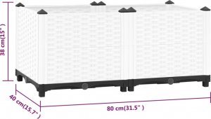 vidaXL vidaXL Donica do podwyższonej rabaty, 80x40x38 cm, polipropylen 8