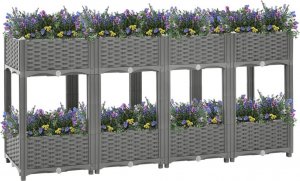 vidaXL vidaXL Donica do podwyższonej rabaty, 160x40x71 cm, polipropylen 2