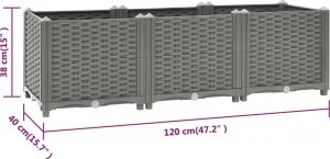 vidaXL vidaXL Donica do podwyższonej rabaty, 120x40x38 cm, polipropylen 8