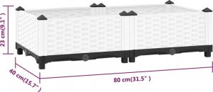 vidaXL vidaXL Donica do podwyższonej rabaty, 80x40x23 cm, polipropylen 8